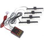 Set 4x6 Lumini LED Tip Stroboscop De Avertizare Flash Rosu si Albastru Alimentare 12V fotografia produsului View 4 S
