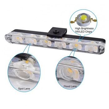 Set 4x6 Lumini LED Tip Stroboscop De Avertizare Flash Rosu Si Albastru Alimentare 12V