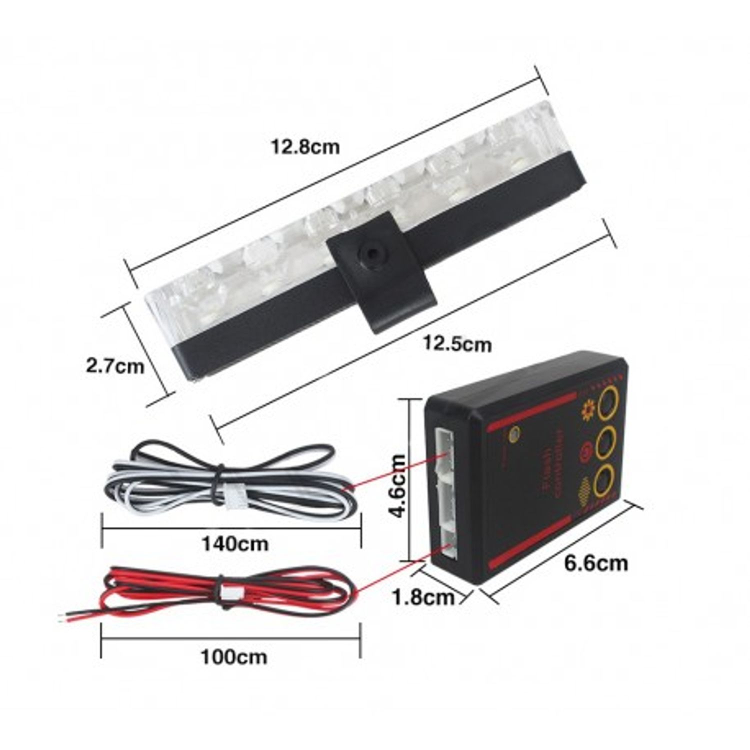 Set 4x6 Lumini LED Tip Stroboscop De Avertizare Flash Rosu si Albastru Alimentare 12V fotografia produsului View 5 L