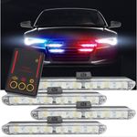Set 4x6 Lumini LED Tip Stroboscop De Avertizare Flash Rosu si Albastru Alimentare 12V fotografia produsului View 6 S
