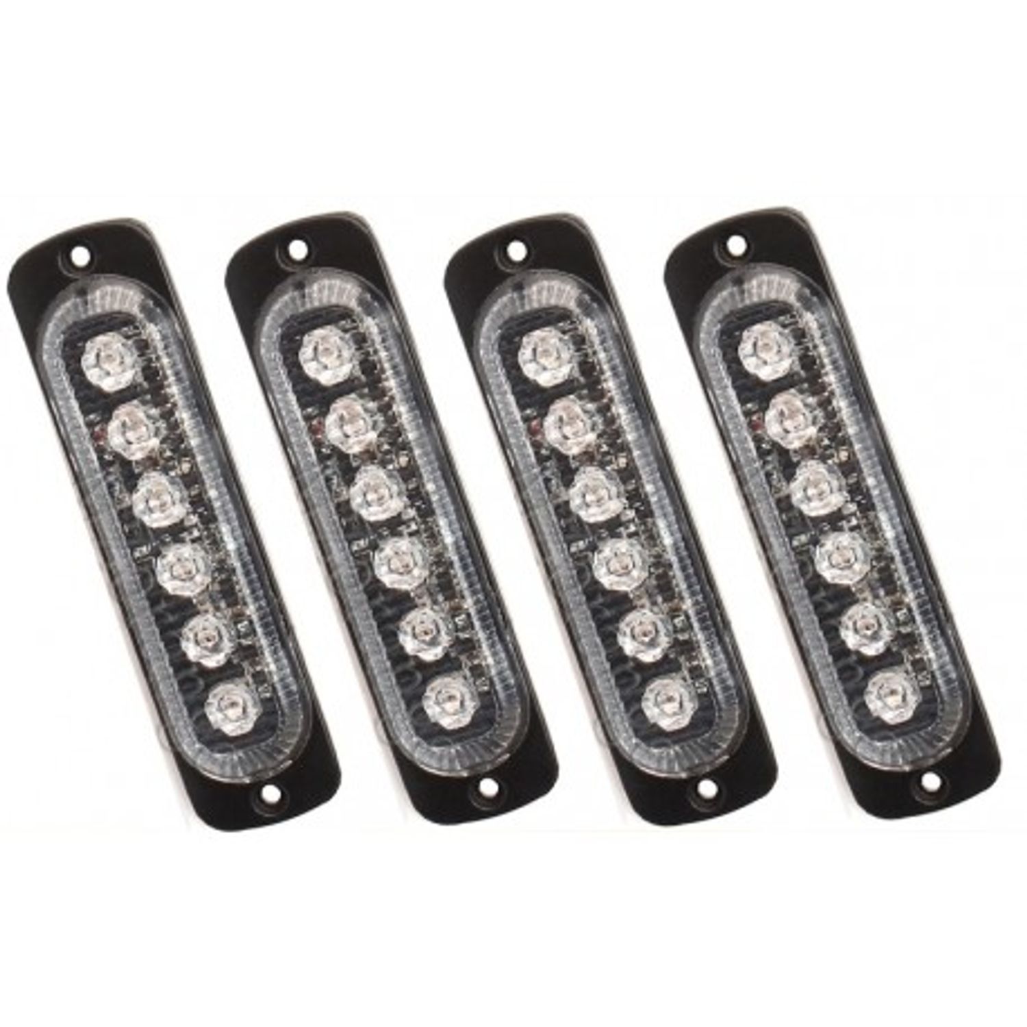 Set 4x6 Lumini LED Tip Stroboscop De Avertizare Flash Rosu si Albastru Alimentare 12V fotografia produsului View 2 L