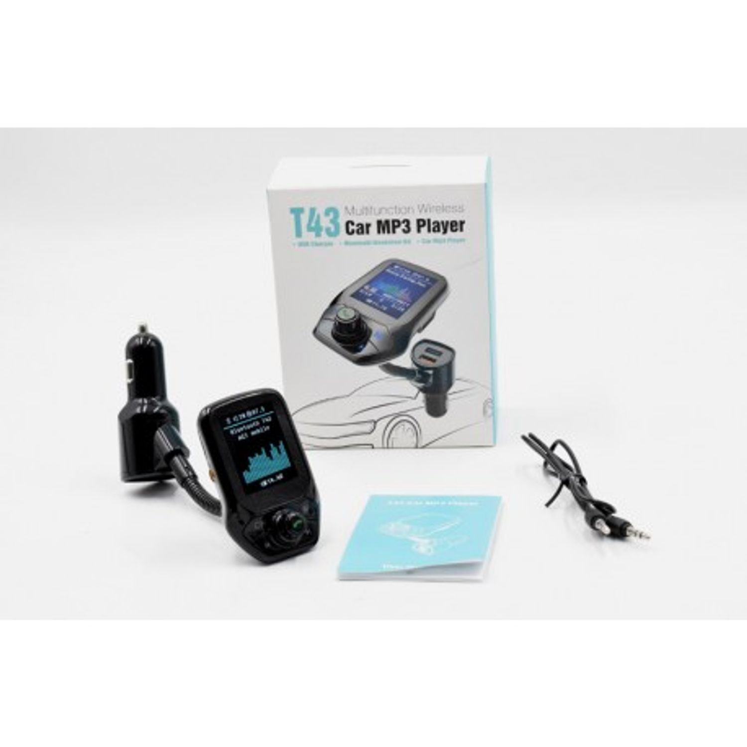 Modulator Auto Transmitator FM Techstar&reg; T43 Bluetooth 4.0 AUX USB QC3.0 Display Color 1.8" MP3 Player Android iOS fotografia produsului View 3 L