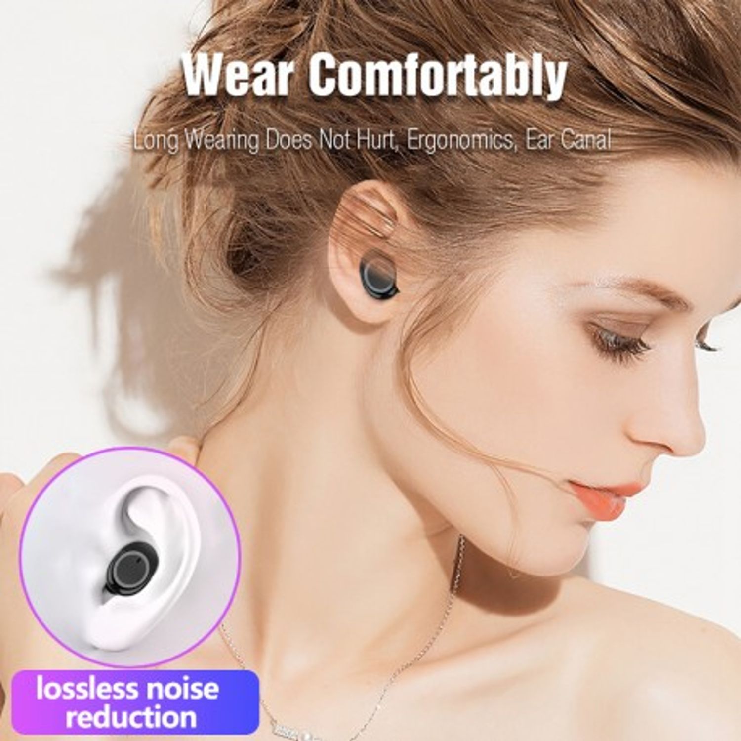 Casti Bluetooth Wireless Techstar&reg; TWS Earbud cu Tehnologie BT 5.0 Negru fotografia produsului View 7 L