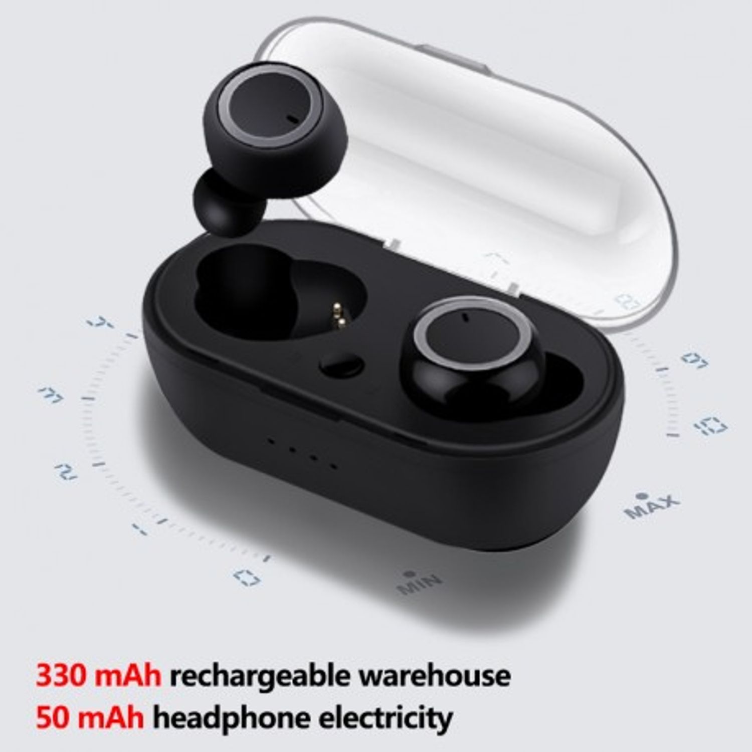 Casti Bluetooth Wireless Techstar&reg; TWS Earbud cu Tehnologie BT 5.0 Negru fotografia produsului View 3 L