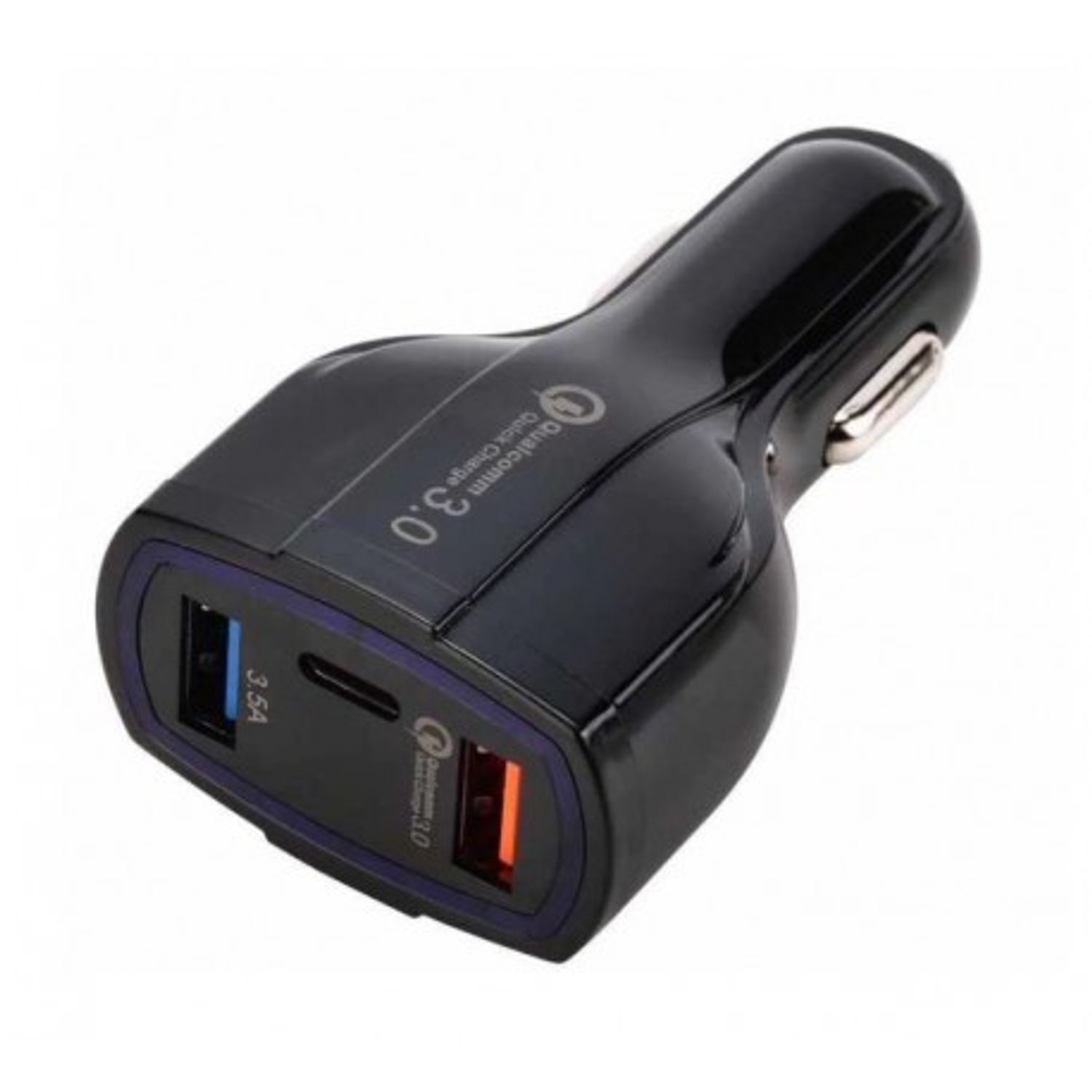 Incarcator Auto Techstar&reg; Turbo Fast, 5V, 3.5A ,QC3.0, DUAL USB, Universal, Negru fotografia produsului View 7 L