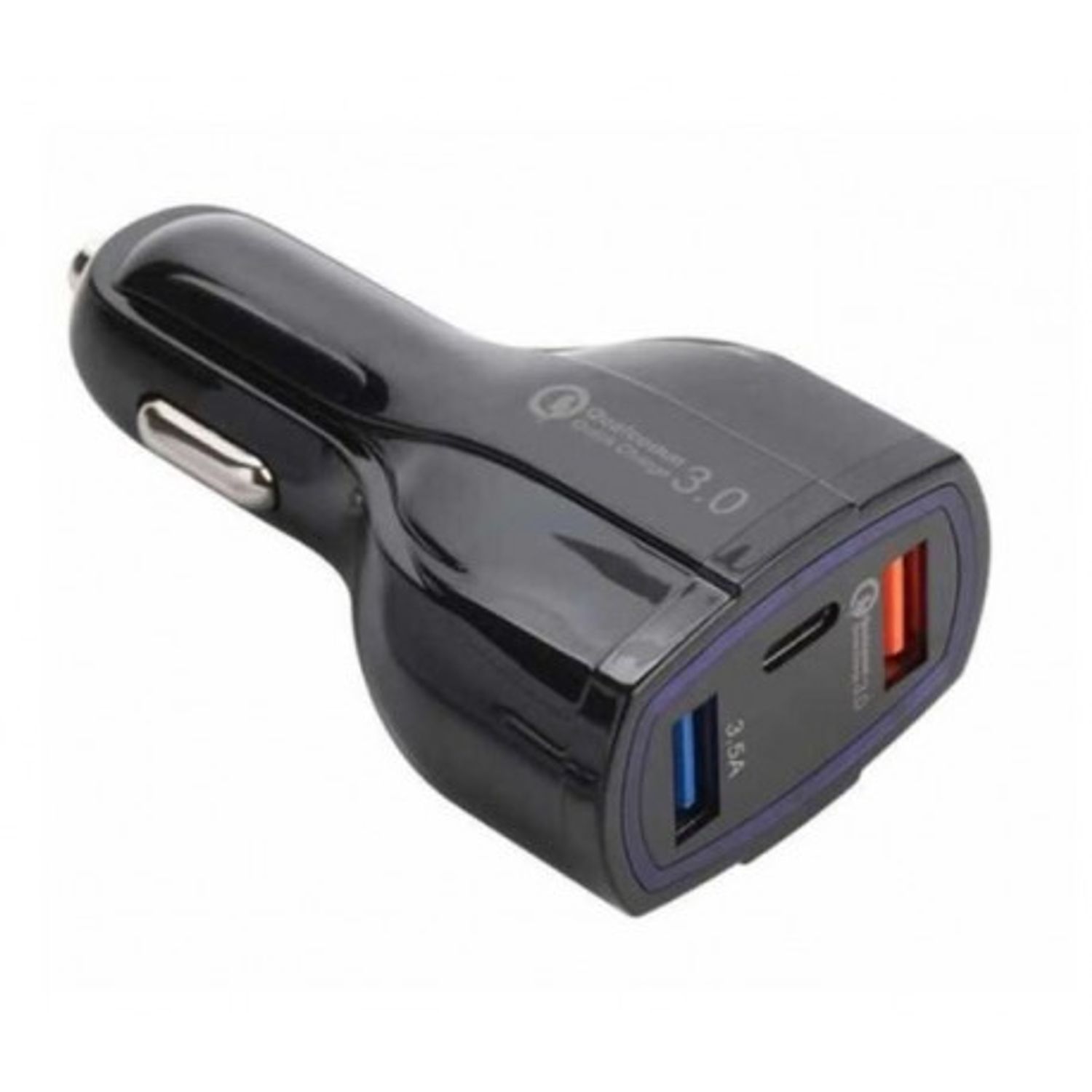 Incarcator Auto Techstar&reg; Turbo Fast, 5V, 3.5A ,QC3.0, DUAL USB, Universal, Negru fotografia produsului View 8 L
