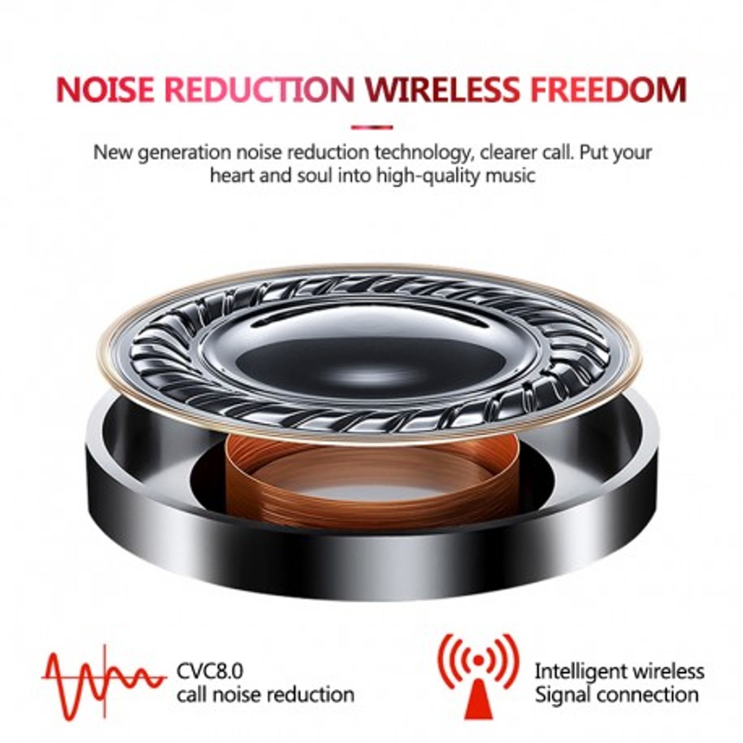 Casti Bluetooth Wireless Techstar&reg; TWS Earbud cu Tehnologie BT 5.0 Negru fotografia produsului View 11 L