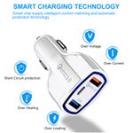 Incarcator Auto Techstar&reg; Turbo Fast, 5V, 3.5A ,QC3.0, DUAL USB, Universal, Alb fotografia produsului View 6 S