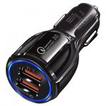 Incarcator Auto Dual 2 USB Techstar&reg; Qualcomm Quick Charge 3.0 Adaptor 9V 2A Bricheta Negru fotografia produsului View 7 S