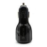 Incarcator Auto Dual 2 USB Techstar&reg; Qualcomm Quick Charge 3.0 Adaptor 9V 2A Bricheta Negru fotografia produsului View 8 S