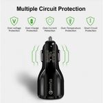Incarcator Auto Dual 2 USB Techstar&reg; Qualcomm Quick Charge 3.0 Adaptor 9V 2A Bricheta Negru fotografia produsului View 5 S