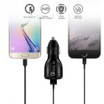 Incarcator Auto Dual 2 USB Techstar&reg; Qualcomm Quick Charge 3.0 Adaptor 9V 2A Bricheta Negru fotografia produsului View 6 S