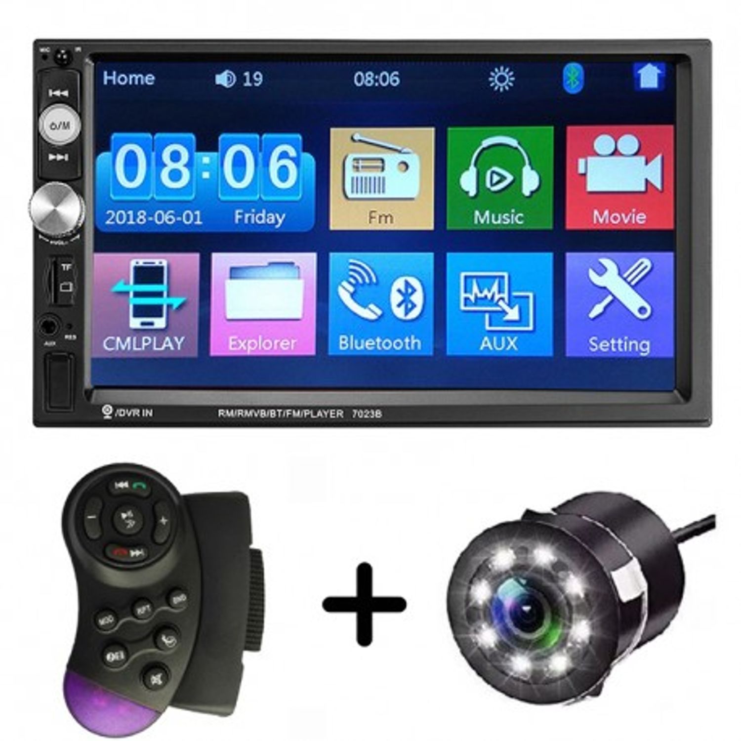 MP5 Player Auto Universal 7023B Camera de Marsarier HD Ecran 7 Inch Bluetooth MirrorLink Android IoS fotografia produsului View 4 L