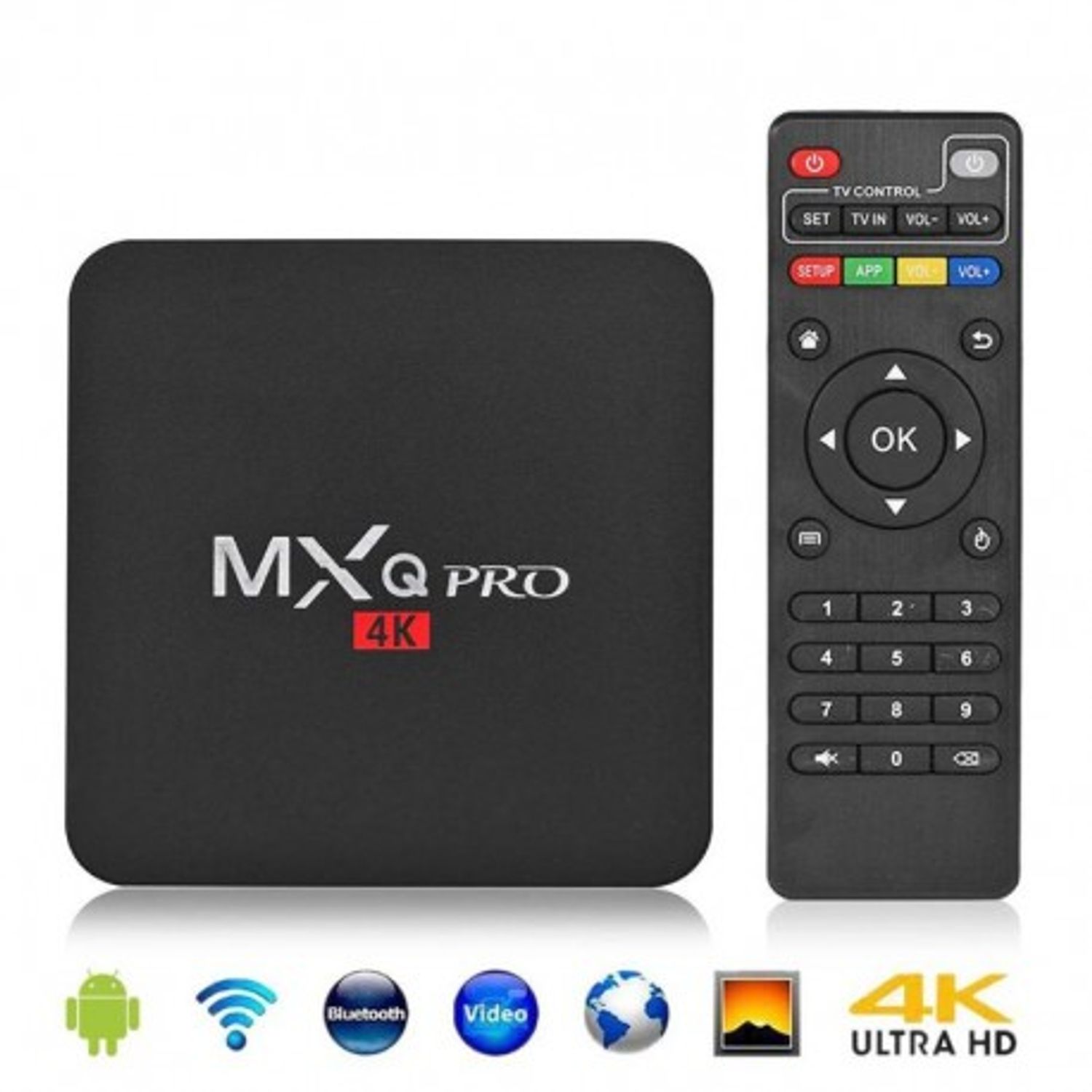 Mini PC Android 7 Media Player, TV Box MXQ PRO UltraHD 4K Quad-Core 64 Bit 1GB RAM, 8GB ROM Wireless, Ethernet fotografia produsului View 8 L