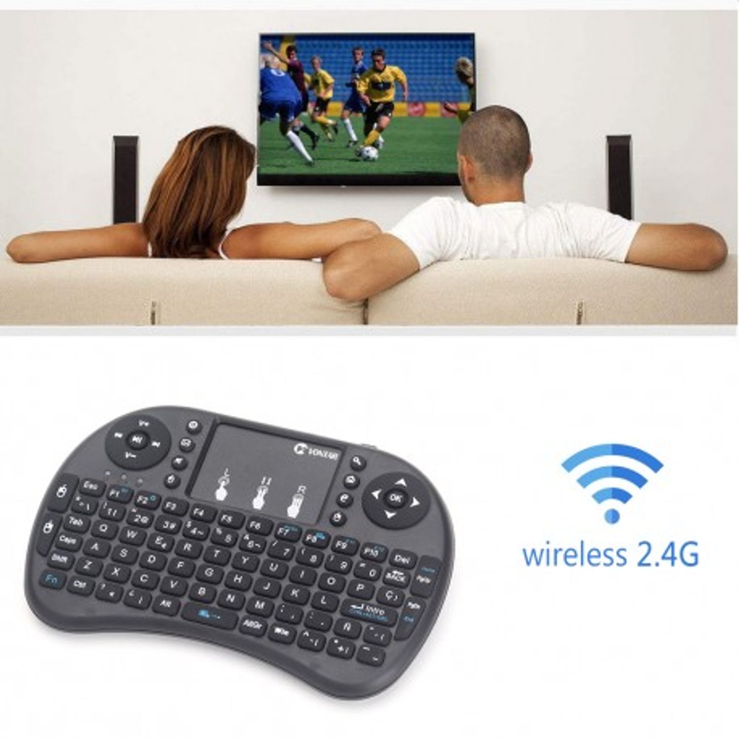 Tastatura Wireless Techstar&reg; i8, Air Mouse, Touchpad, 2.4ghz, pentru Android TV si Mini PC fotografia produsului View 6 L