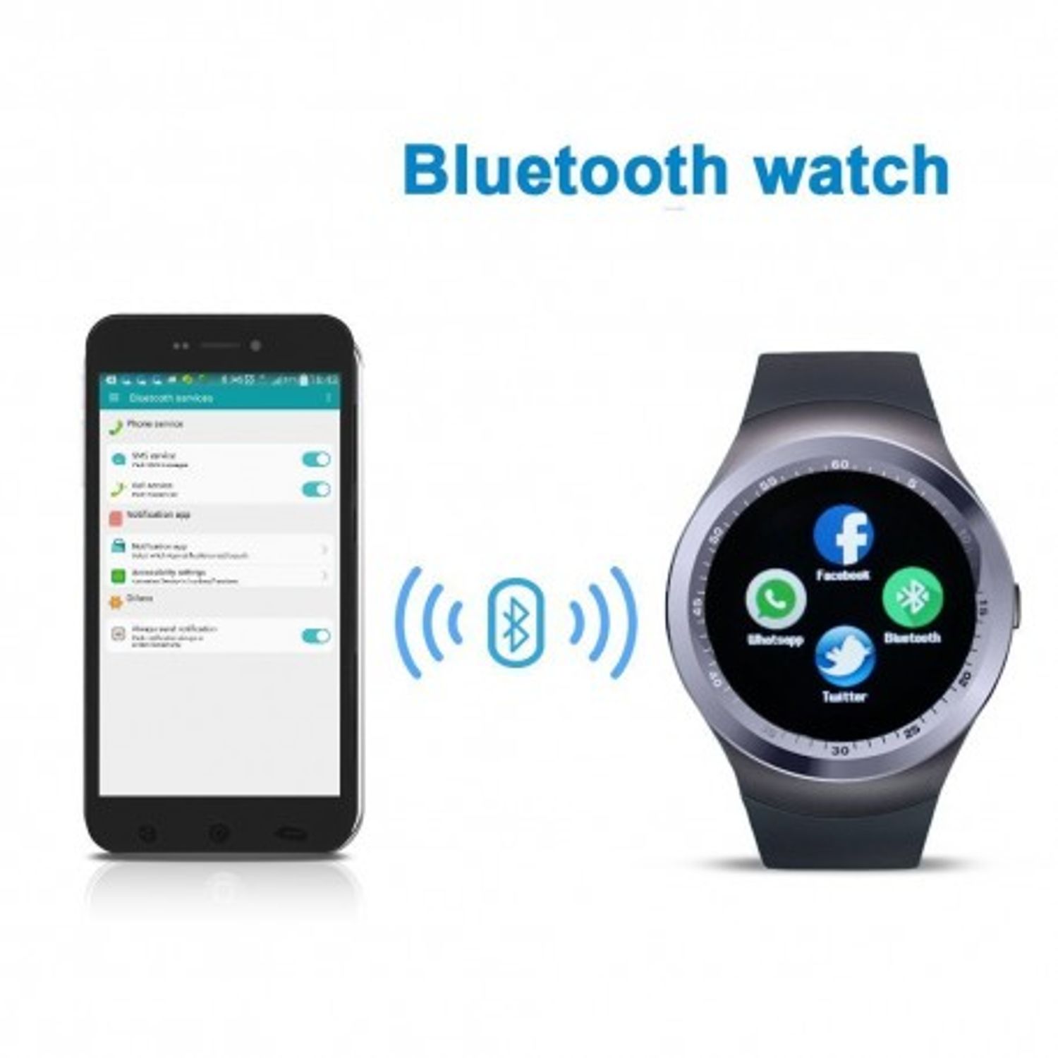 Smartwatch Techstar&reg; Y1, Display 1.54", Compatibil Android si IOS, Bluetooth, Pedometru, SIM, MicroSD fotografia produsului View 7 L