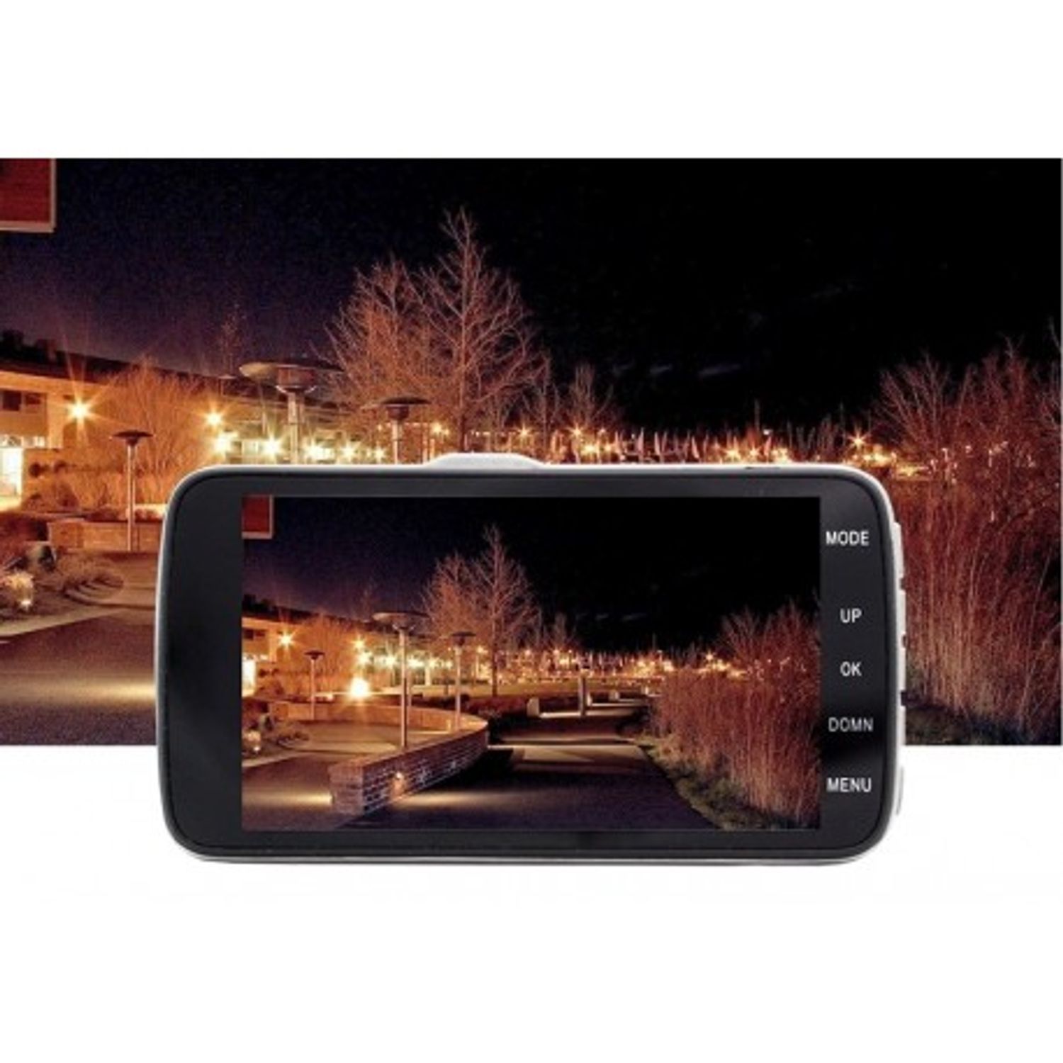 Camera Video Auto Novatek T800 Dubla 8 Led-uri Nightvision tip LED FullHD 12MPx si Display 4" fotografia produsului View 4 L