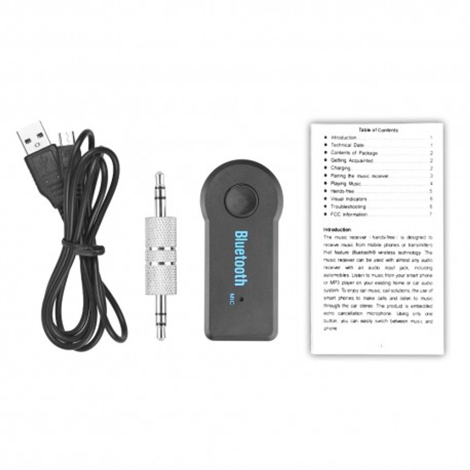 Receptor Bluetooth Audio Receiver Mini Adaptor BT Jack 3.5mm Stereo Hands Free Auto fotografia produsului View 3 L