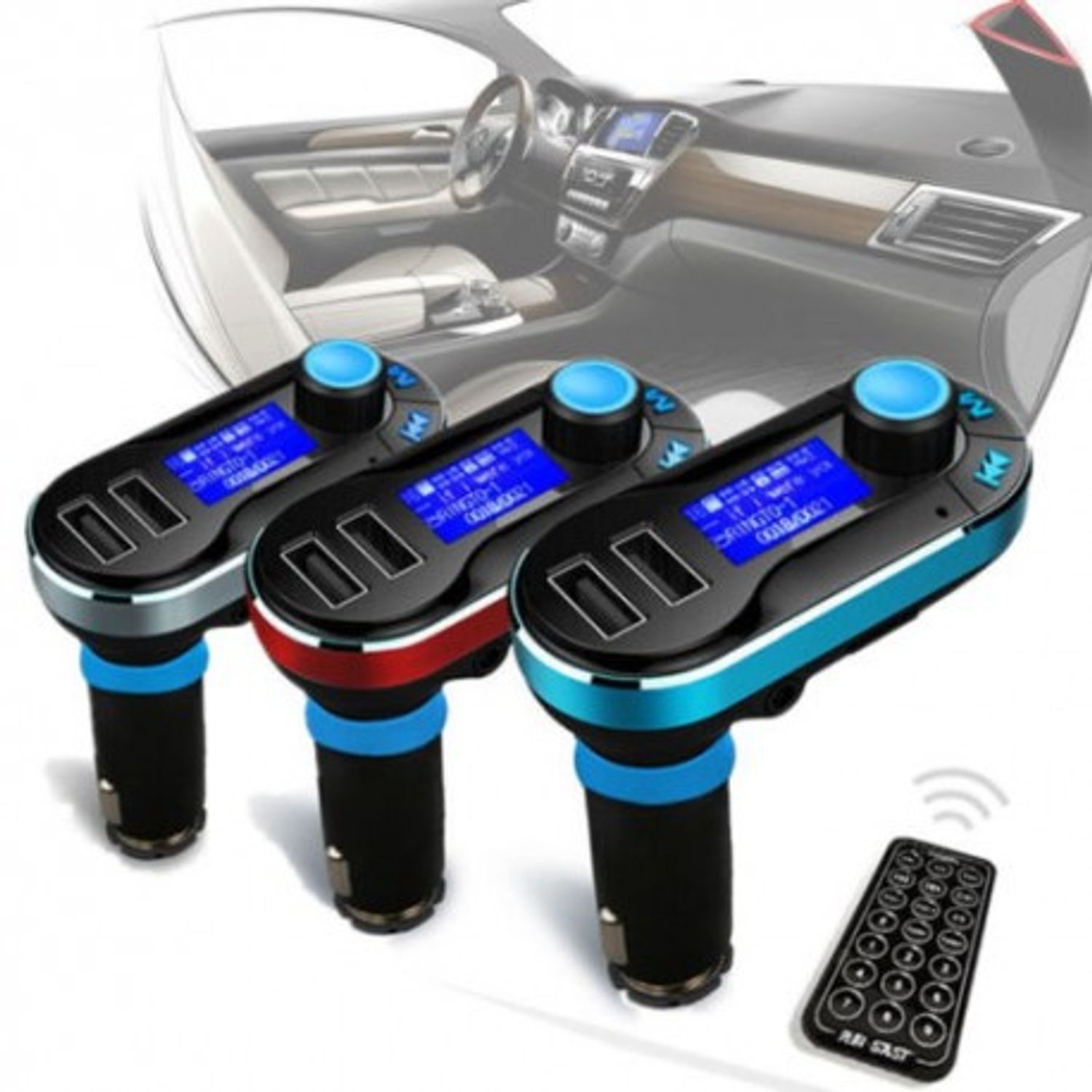 Modulator FM si Car Kit Bluetooth si MP3, BG02 Incarcator Auto cu doua porturi USB si Transmitator fotografia produsului View 6 L