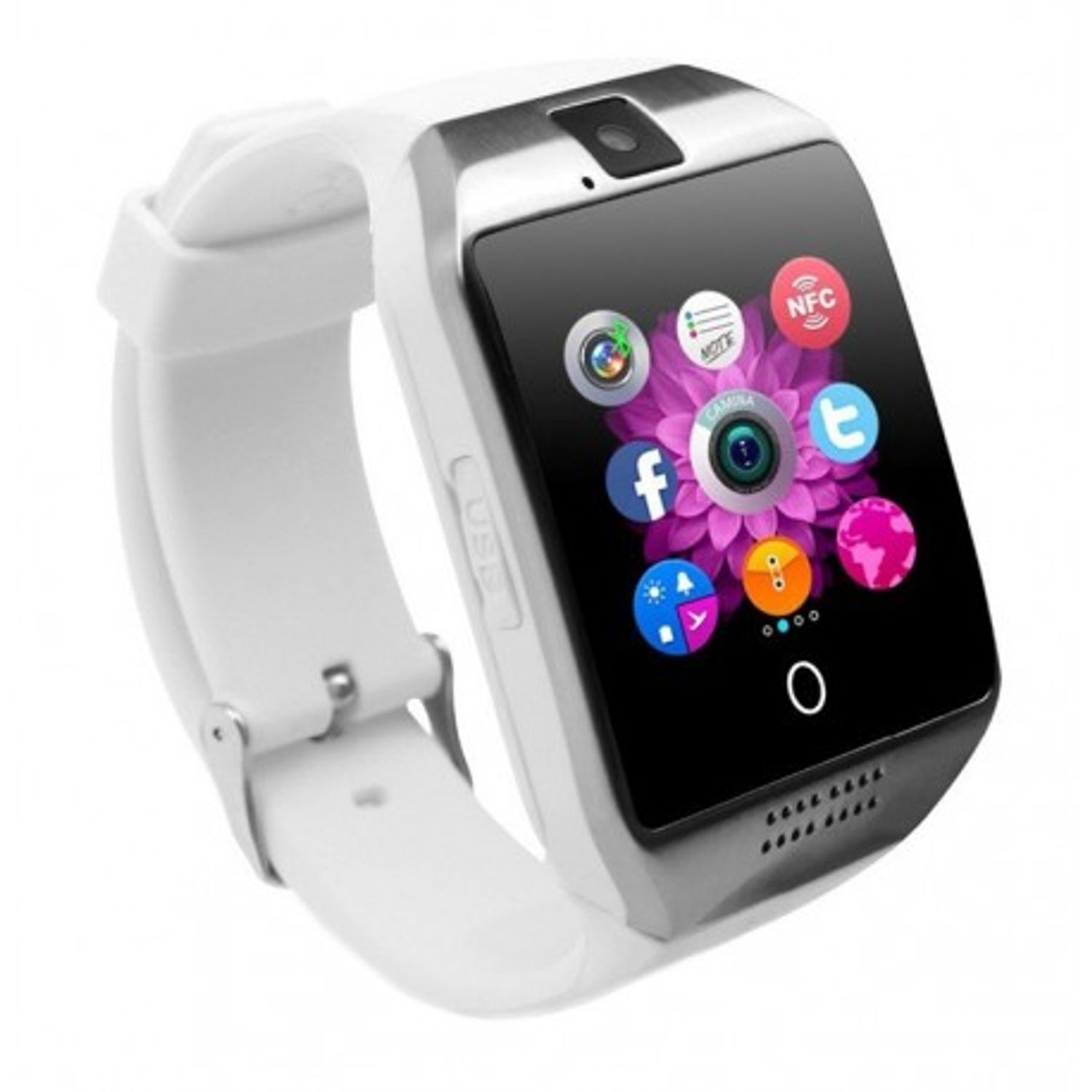 Smartwatch Vogue Q18 Curved  cu Camera si Telefon 3G Alb Display 1.54" Bluetooth fotografia produsului View 8 L