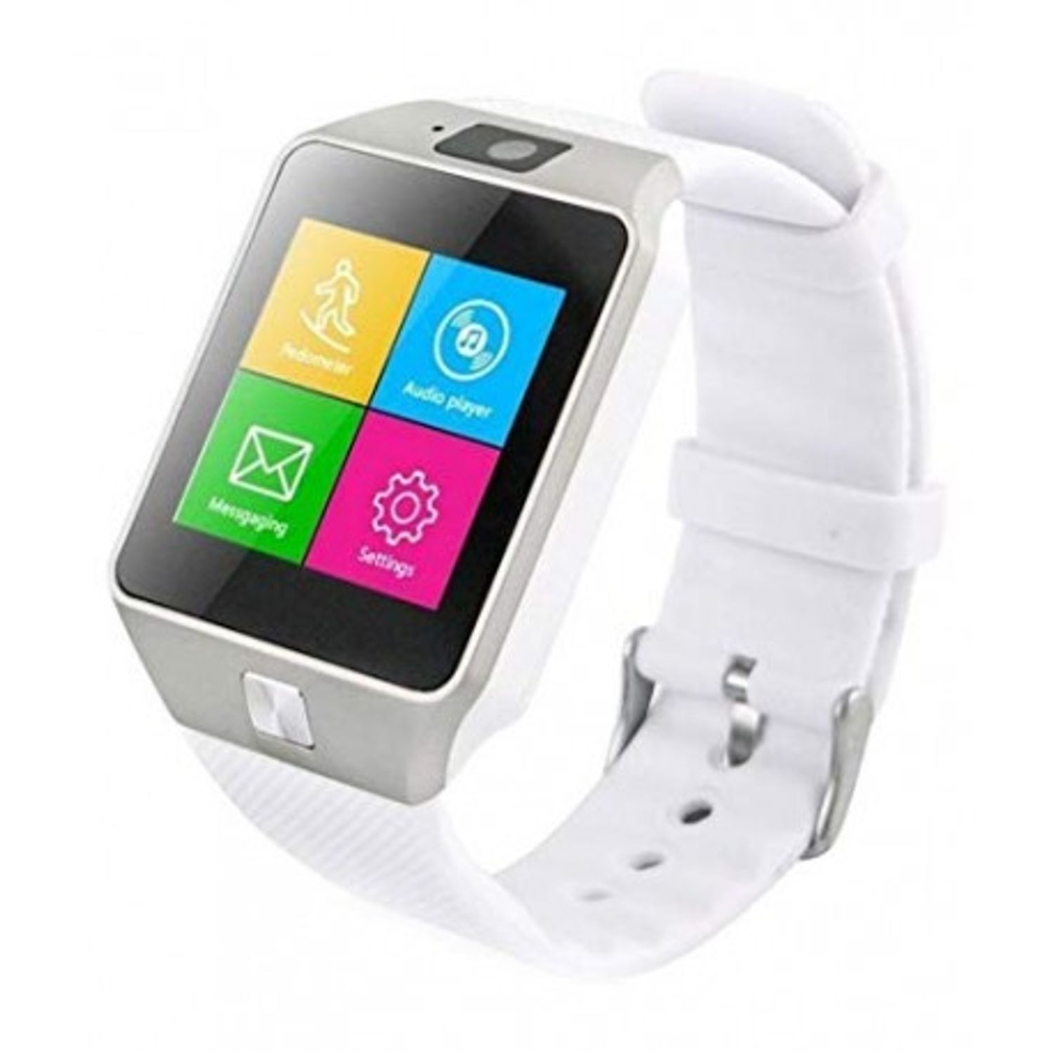 Smartwatch Mtk DZ09 cu Bluetooth si Camera Foto, Compatibil SIM si MicroSD Alb fotografia produsului View 7 L