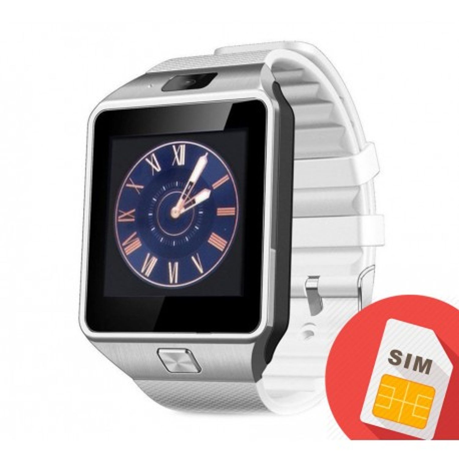 Smartwatch Mtk DZ09 cu Bluetooth si Camera Foto, Compatibil SIM si MicroSD Alb fotografia produsului View 10 L
