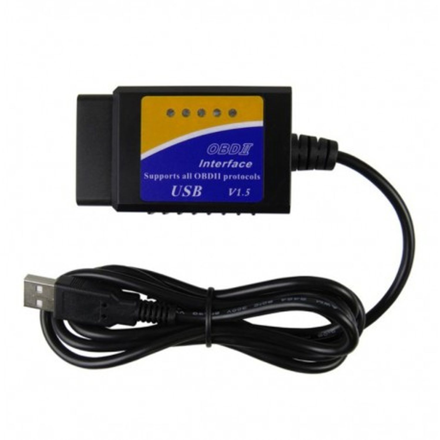 Interfata diagnoza auto Techstar OBD2 USB cu Cip ELM V1.5 fotografia produsului View 2 L