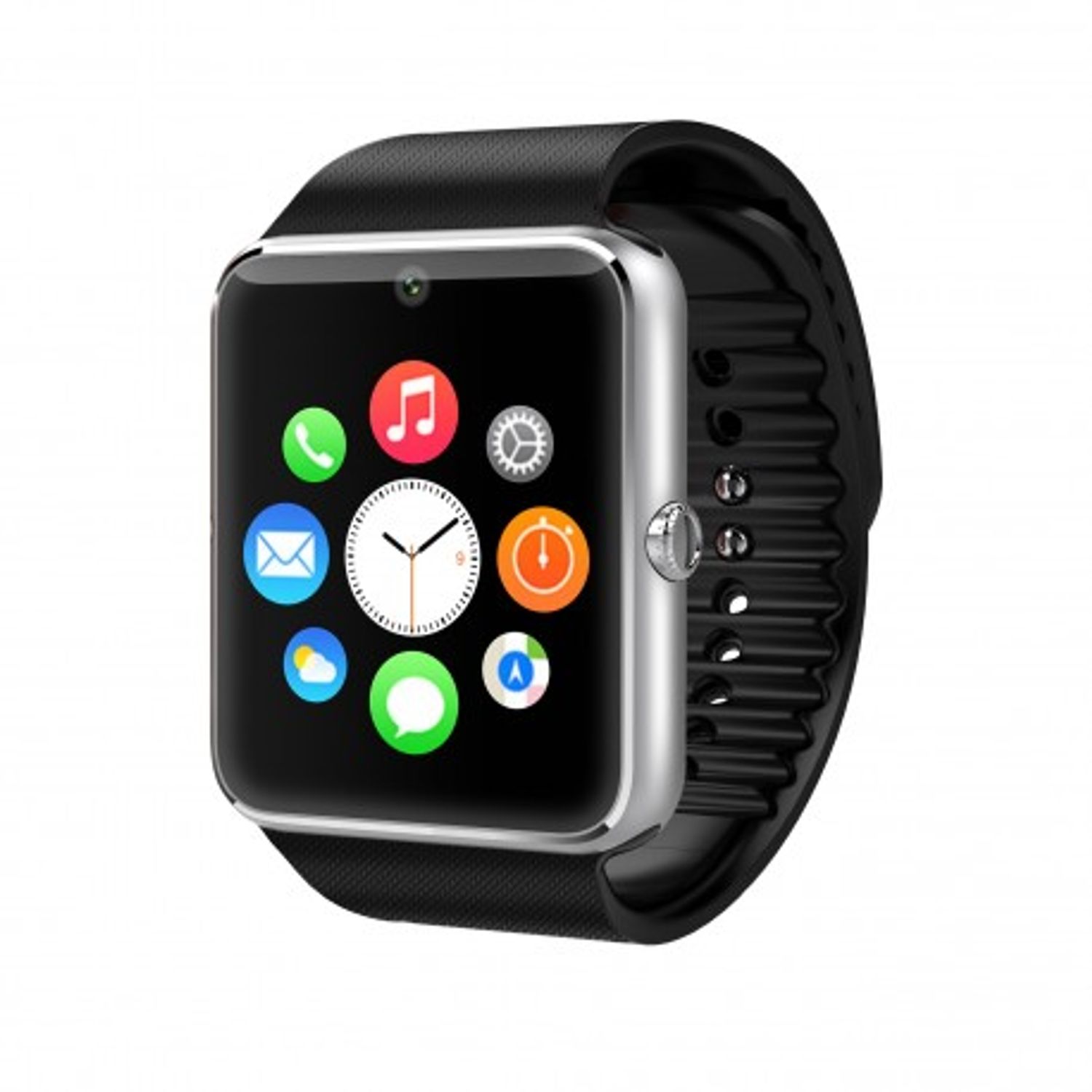 Smartwatch U-Watch GT08 Bluetooth Negru-Argintiu, Compatibil SIM, MicroSD fotografia produsului View 3 L