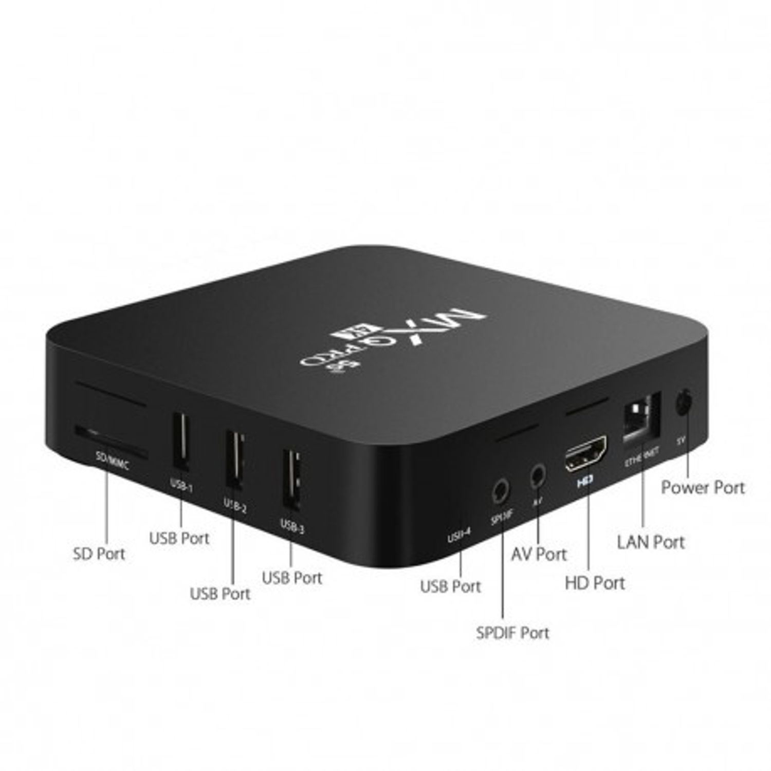 Mini PC TV Box Techstar&reg; MXQ PRO, UltraHD 4K, Quad-Core 64 Bit. 4GB RAM, 32GB ROM, 5G Wireless, Ethernet, Android 10 fotografia produsului View 3 L
