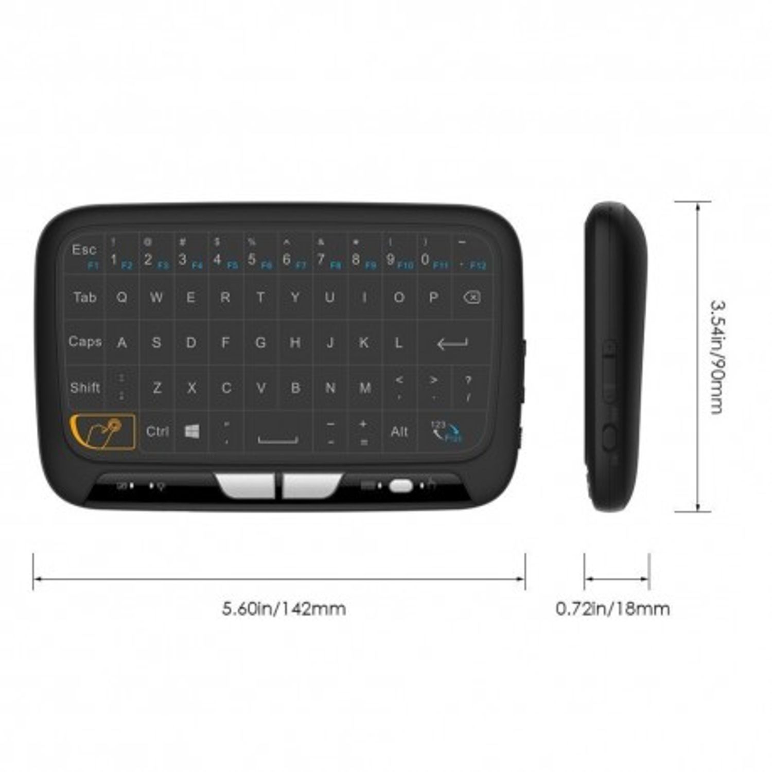 Tastatura Wireless Techstar&reg; H18, Full TouchPad, Mouse fotografia produsului View 9 L