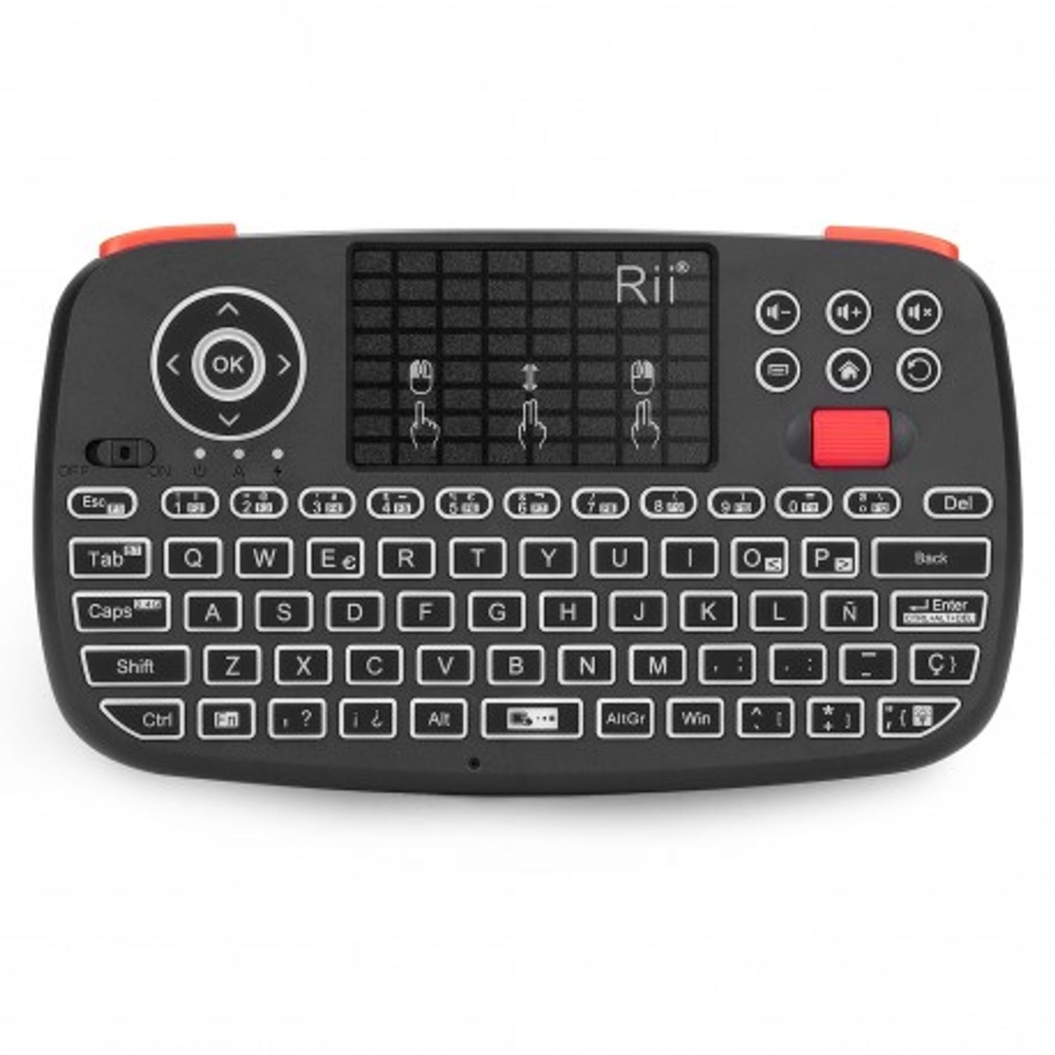 Tastatura Techstar&reg; Rii i4, Dual Mode, Wireless, Bluetooth 3.0, Scroll, TouchPad, Controller, Iluminata fotografia produsului View 11 L