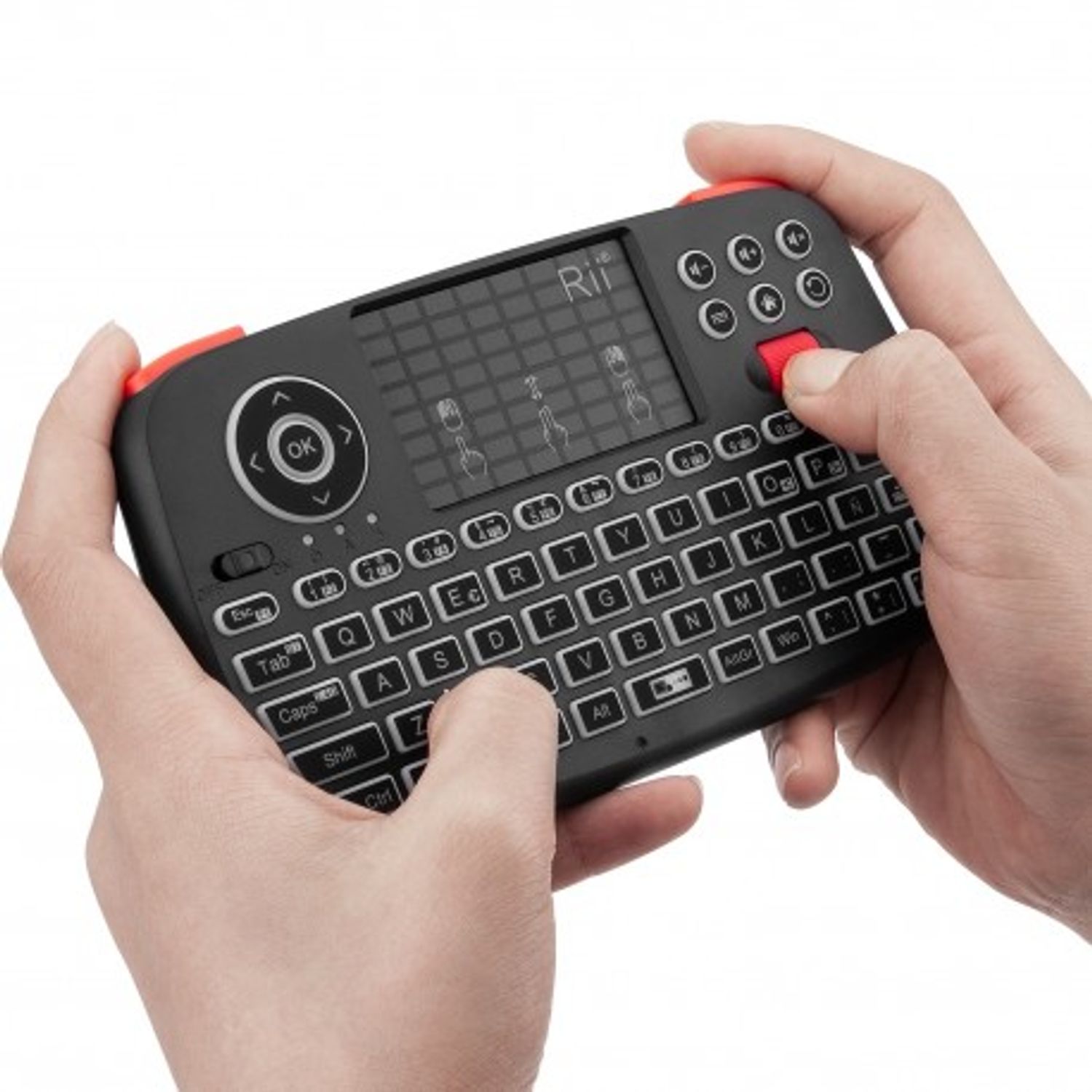 Tastatura Techstar&reg; Rii i4, Dual Mode, Wireless, Bluetooth 3.0, Scroll, TouchPad, Controller, Iluminata fotografia produsului View 5 L