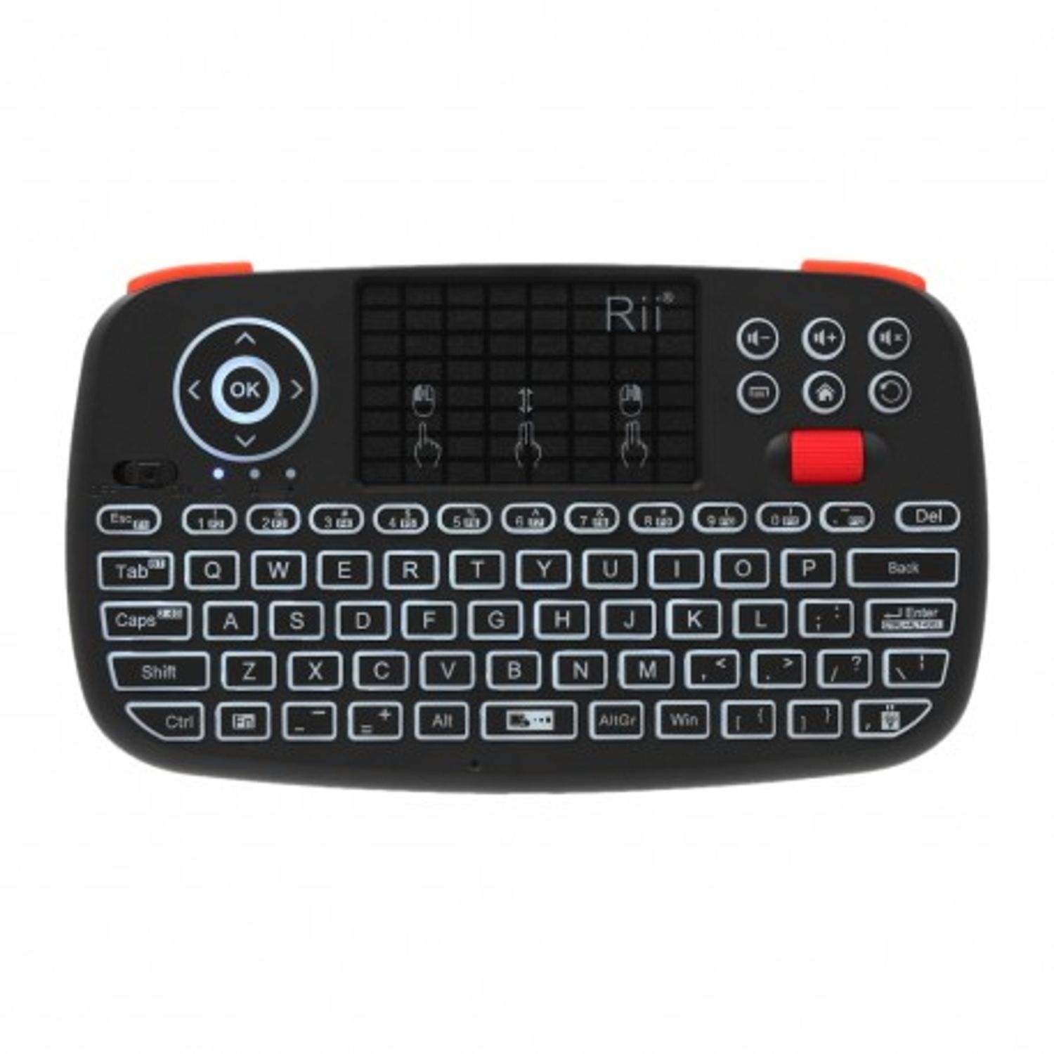 Tastatura Techstar&reg; Rii i4, Dual Mode, Wireless, Bluetooth 3.0, Scroll, TouchPad, Controller, Iluminata fotografia produsului View 6 L