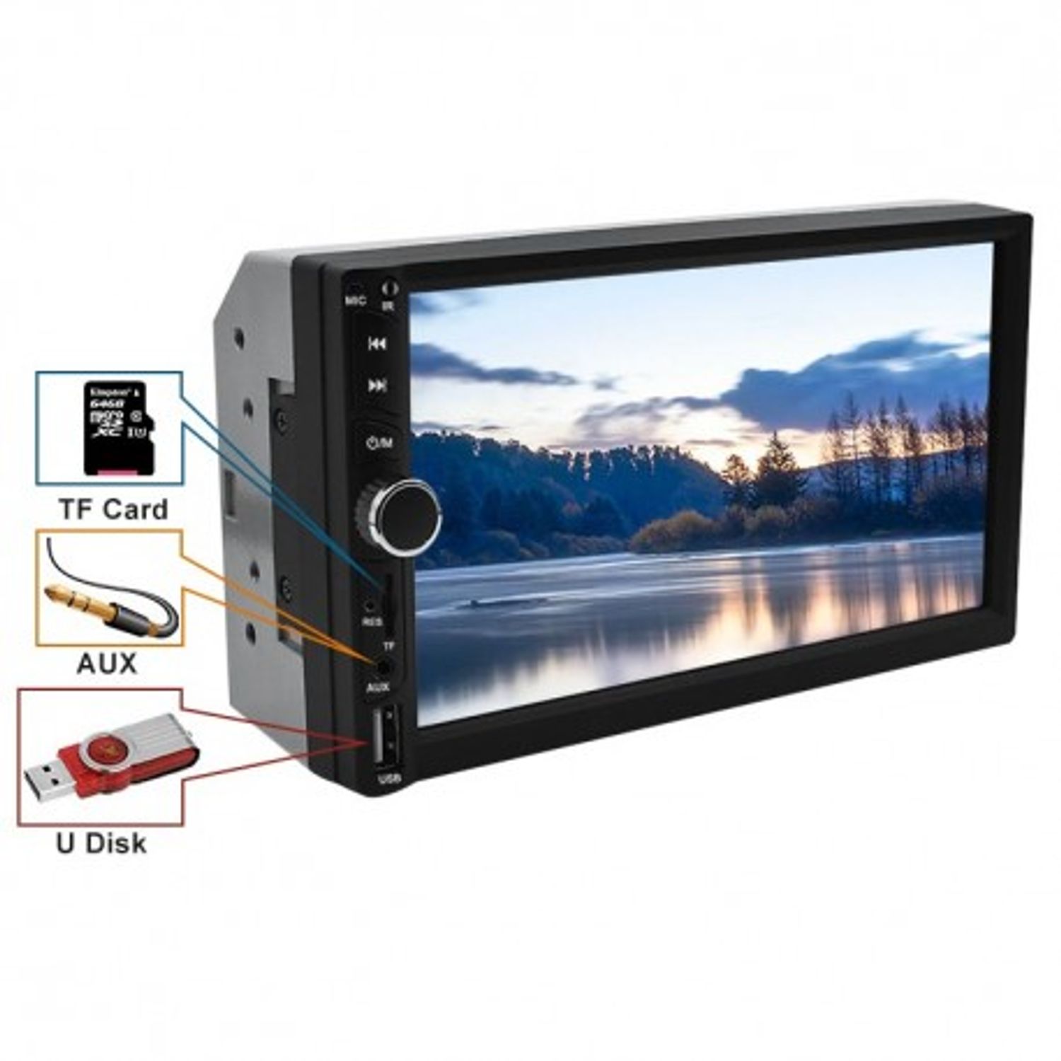 MP5 Player Techstar&reg; 7028, 2DIN, Apple CarPlay, Android Auto, Ecran HD Touch 7", MirrorLink, Bluetooth 4.2, Aux, USB, fotografia produsului View 4 L