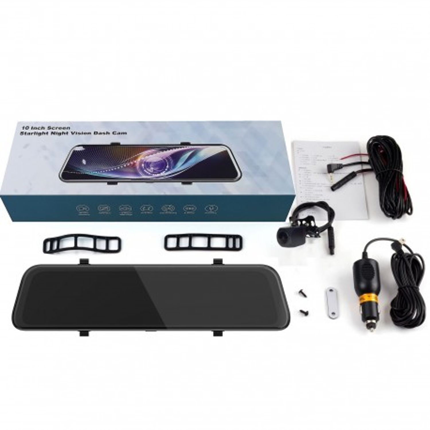 Camera Auto Dubla Tip Oglinda, Techstar&reg; D50, 10" Touch, Full HD, Camera Marsarier fotografia produsului View 3 L