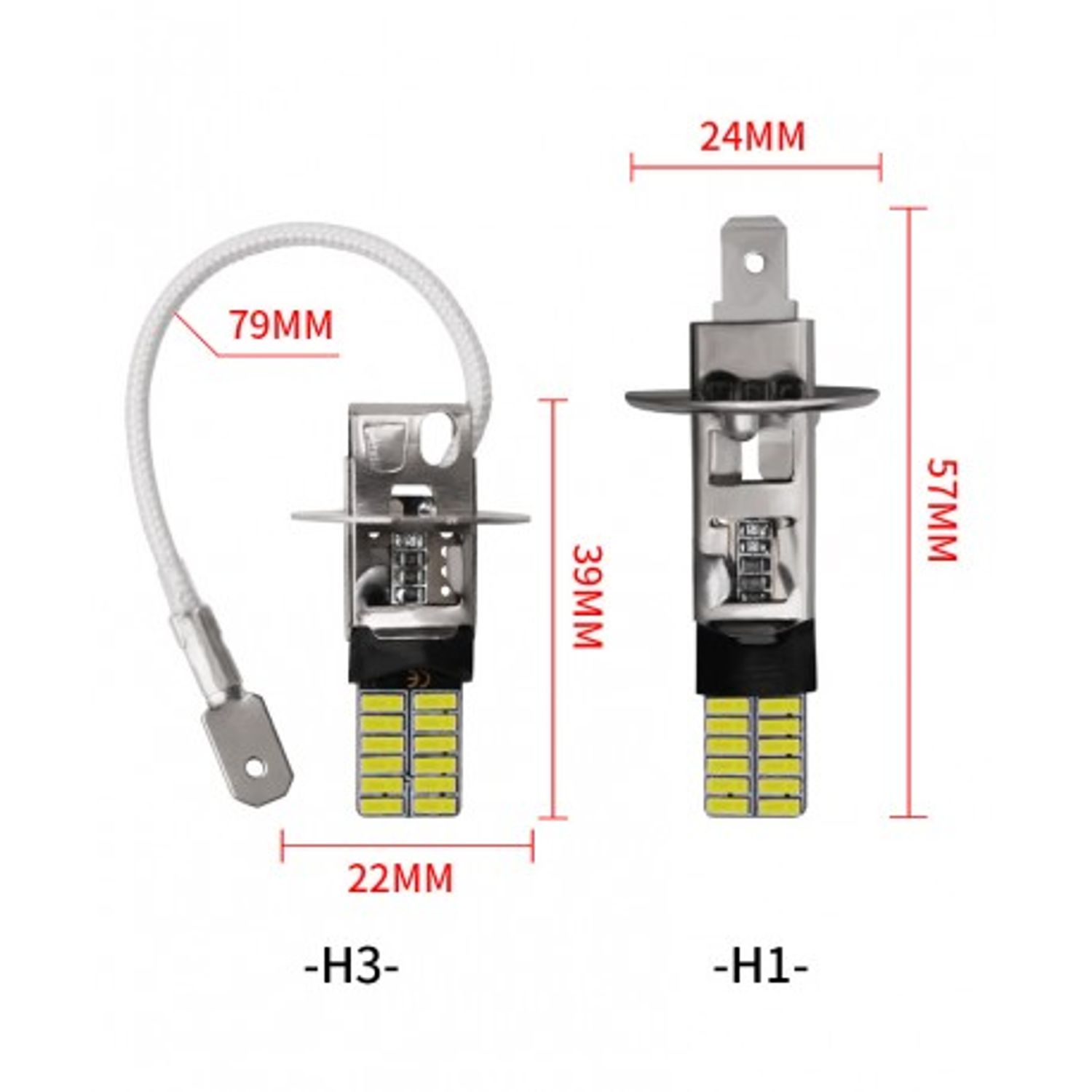 Bec Led Auto Techstar&reg; H1, Alb Rece, 6000K, 12V, 576 lm fotografia produsului View 4 L