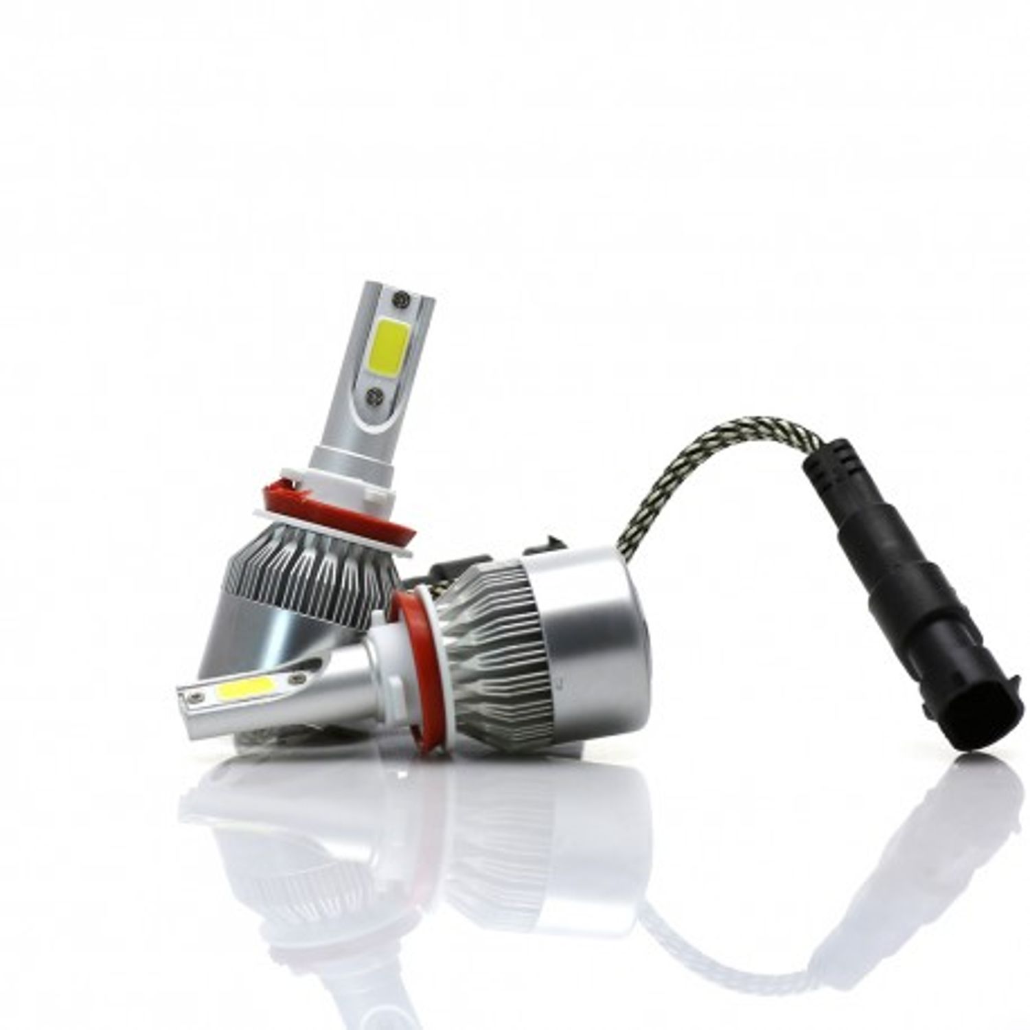 Set 2 LED-uri Auto Techstar&reg; C6, H11/H8/H9, 36w, 3800 Lumeni, 6500K, AUTO, 12-24 Volti, COB fotografia produsului View 2 L