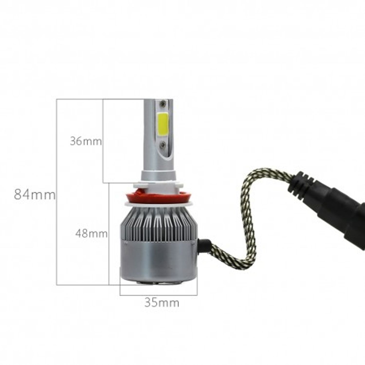 Set 2 LED-uri Auto Techstar&reg; C6, H11/H8/H9, 36w, 3800 Lumeni, 6500K, AUTO, 12-24 Volti, COB fotografia produsului View 4 L
