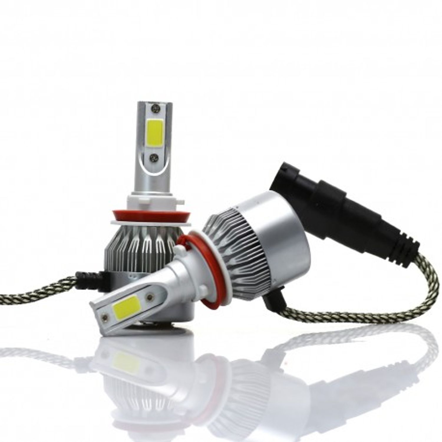 Set 2 LED-uri Auto Techstar&reg; C6, H11/H8/H9, 36w, 3800 Lumeni, 6500K, AUTO, 12-24 Volti, COB fotografia produsului View 6 L