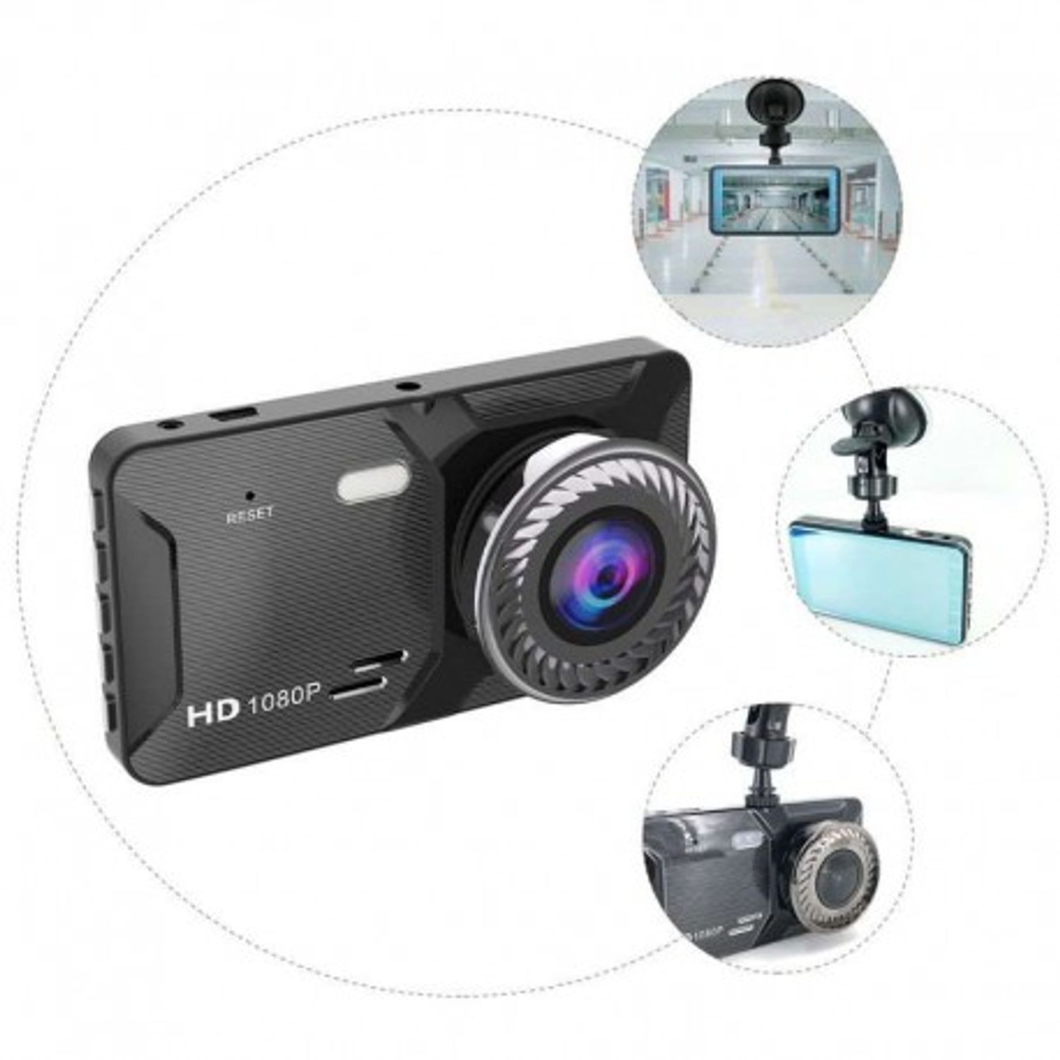 Camera Video Auto Dubla Techstar&reg; H309, FullHD, 1080P, Functie WDR, Camera Marsarier 720P, Ecran 4" LCD fotografia produsului