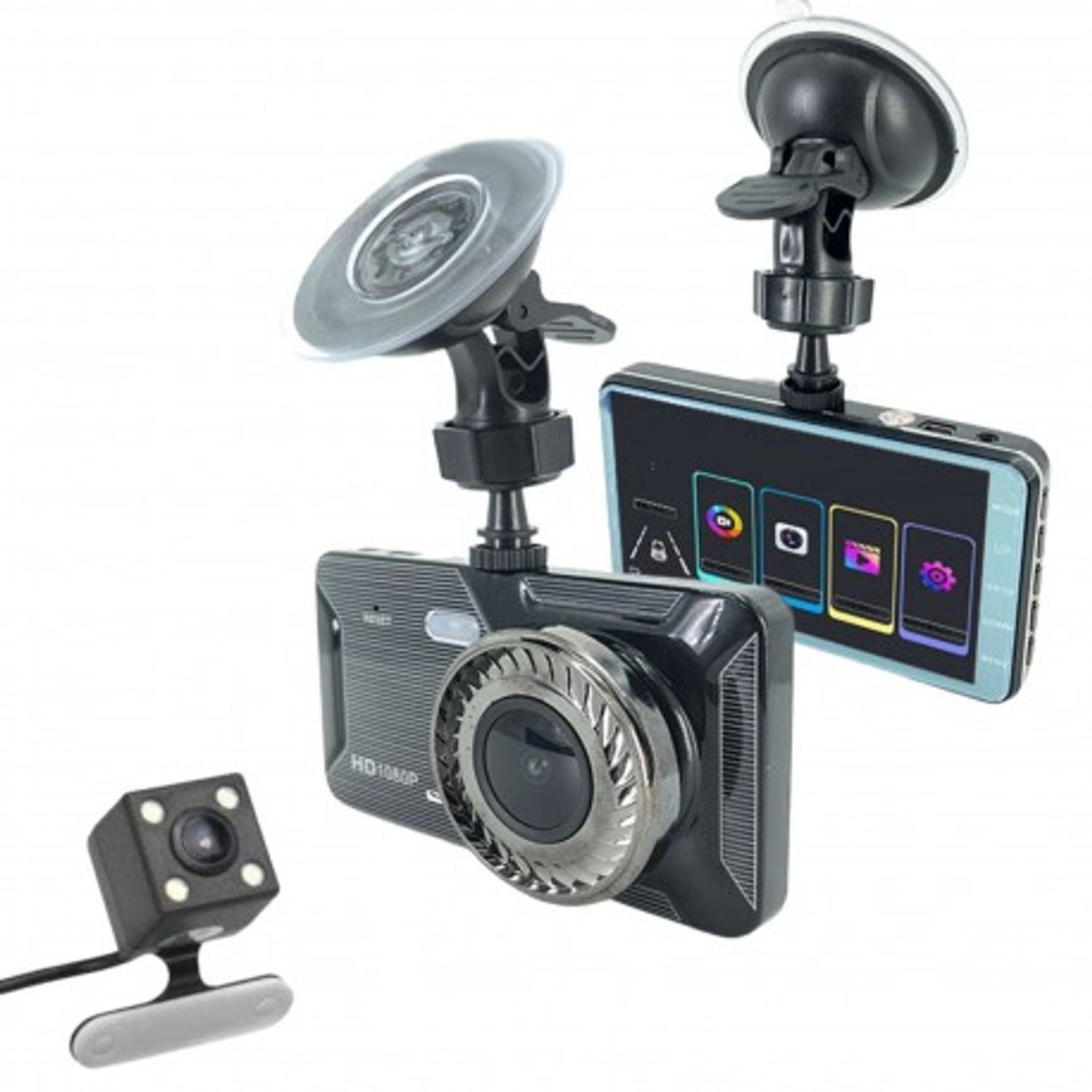 Camera Video Auto Dubla Techstar&reg; H309, FullHD, 1080P, Functie WDR, Camera Marsarier 720P, Ecran 4" LCD fotografia produsului View 7 L