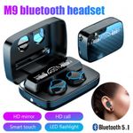 Casti Smart Techstar&reg; M9, Wireless, Bluetooth V5.1, Touch, Display Digital, 2000mAh, pentru iPhone Xiaomi Huawei, Negr fotografia produsului View 4 S