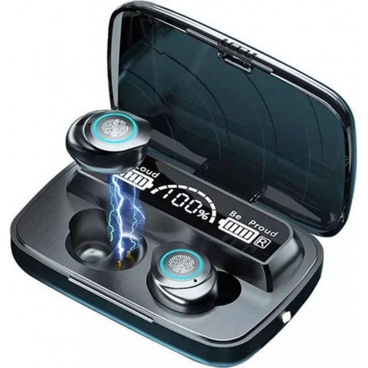 Casti Smart Techstar&reg; M9-17, Wireless, Bluetooth V5.1, Touch, Display Digital, 2000mAh, pentru iPhone Xiaomi Huawei, N fotografia produsului