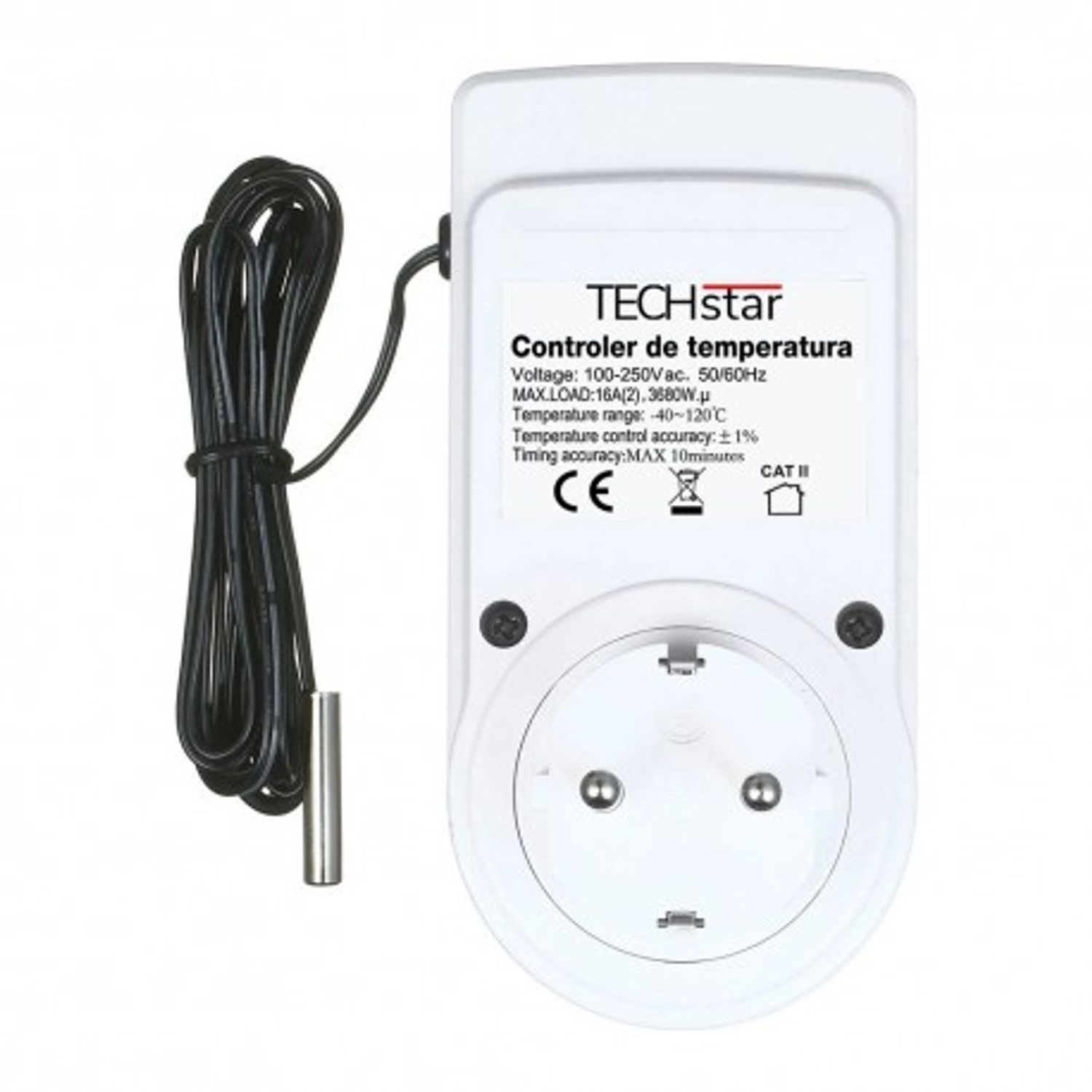 Priza Programabila Techstar&reg; KT3100, Digital Timer, Priza Intrerupator, 230V, 16A, Programabila Timp/Temperatura, Term fotografia produsului View 3 L
