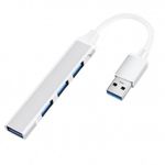 USB HUB Techstar&reg; Diviso, USB 3.0 la 4 x USB 3.0, Aluminium, Compact, Usor, Plug&Play, Argintiu fotografia produsului