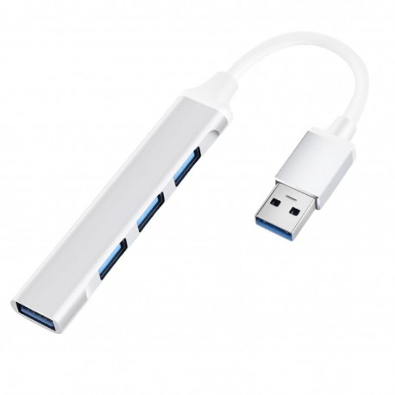 USB HUB Techstar&reg; Diviso, USB 3.0 la 4 x USB 3.0, Aluminium, Compact, Usor, Plug&Play, Argintiu fotografia produsului