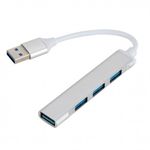 USB HUB Techstar&reg; Diviso, USB 3.0 la 4 x USB 3.0, Aluminium, Compact, Usor, Plug&Play, Argintiu fotografia produsului View 2 S