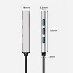 USB HUB Techstar&reg; Diviso, USB 3.0 la 4 x USB 3.0, Aluminium, Compact, Usor, Plug&Play, Argintiu fotografia produsului View 3 S