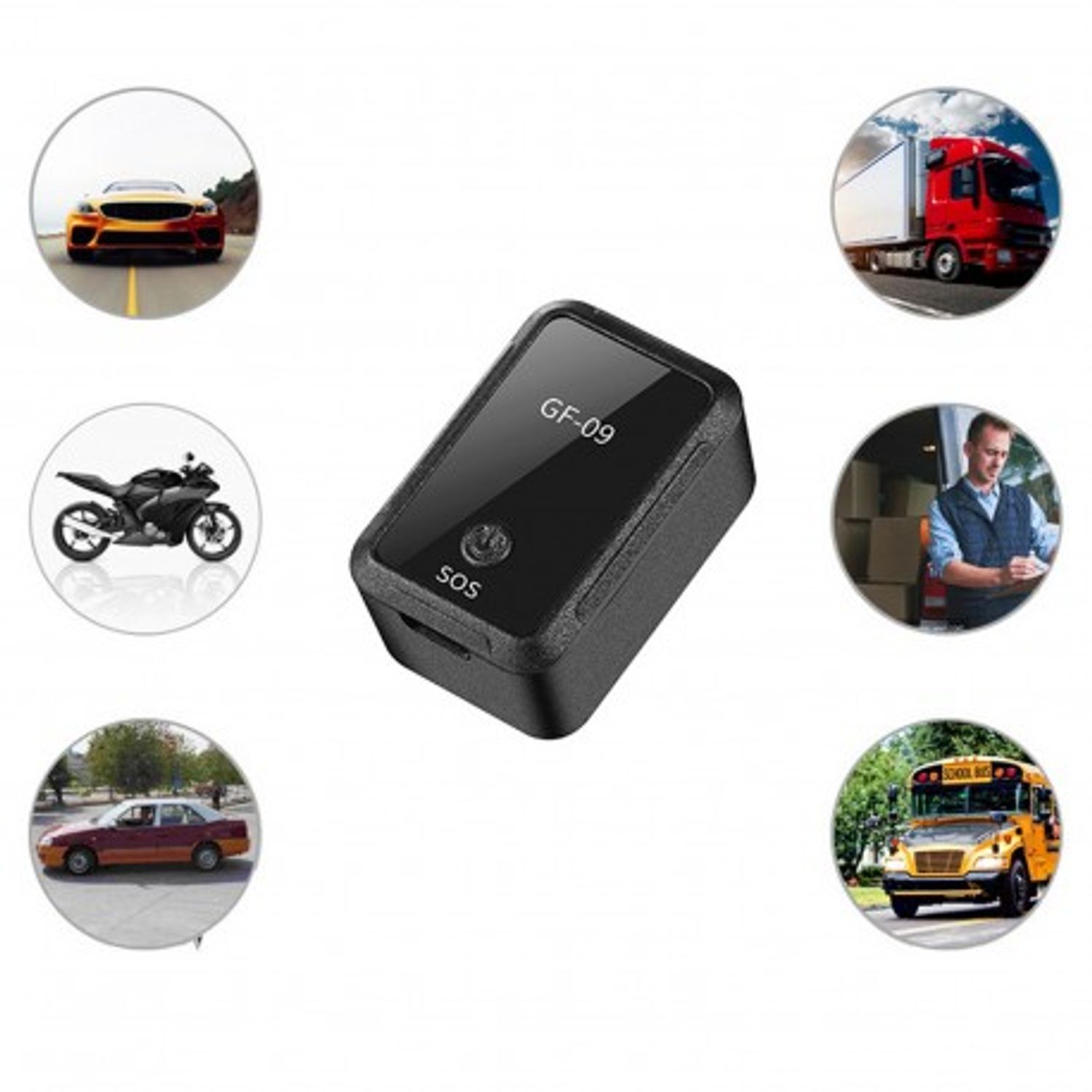 Mini GPS Tracker Techstar&reg; GF-09, Localizare GPS WiFi si LBS, Microfon, MicroSD, SIM GPRS si MMS, Negru fotografia produsului View 6 L