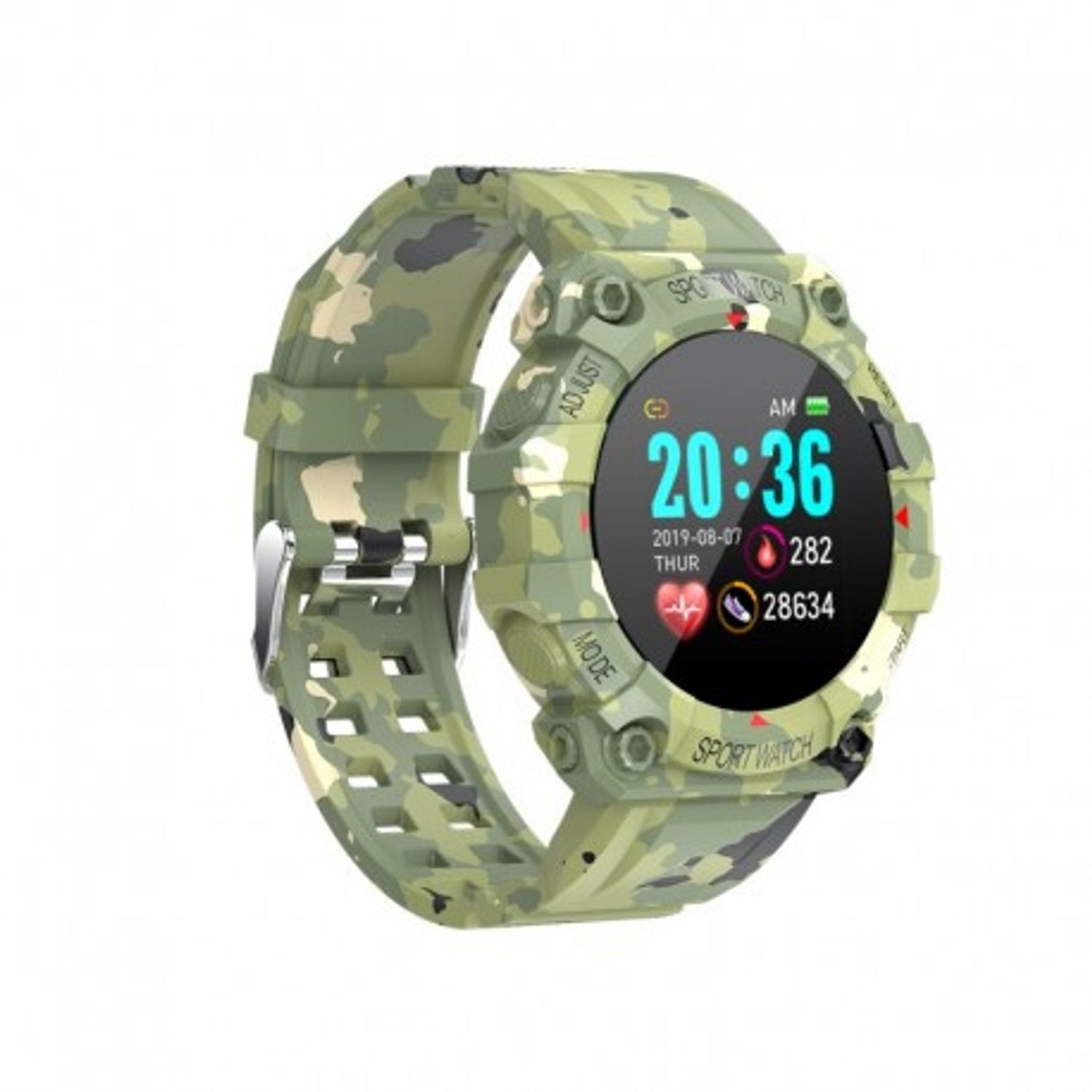 Ceas Smartwatch Techstar® FD68, 1.3" IPS, Design Sport, Bluetooth 4.0, Monitorizare Tensiune, Puls, Verde fotografia produsului View 2 L